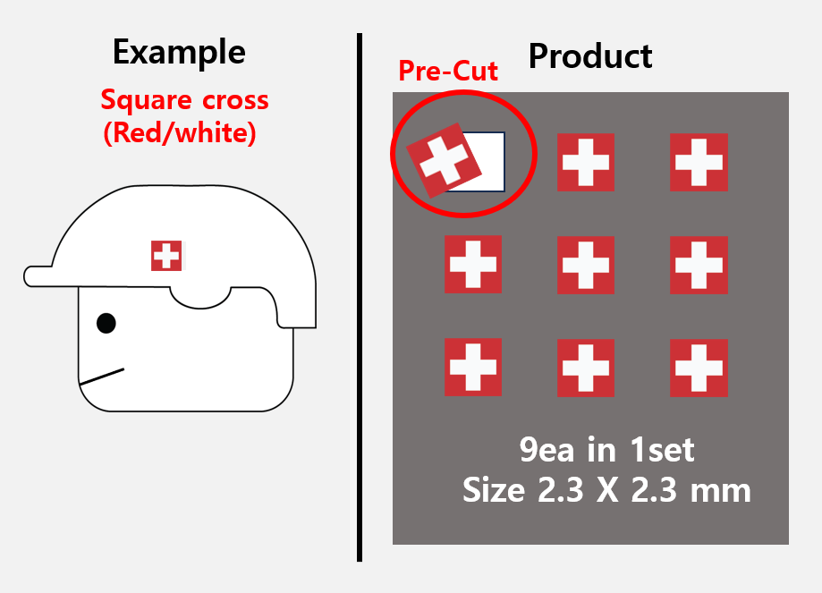(2.3mm) Red Cross patch stickers / Medic