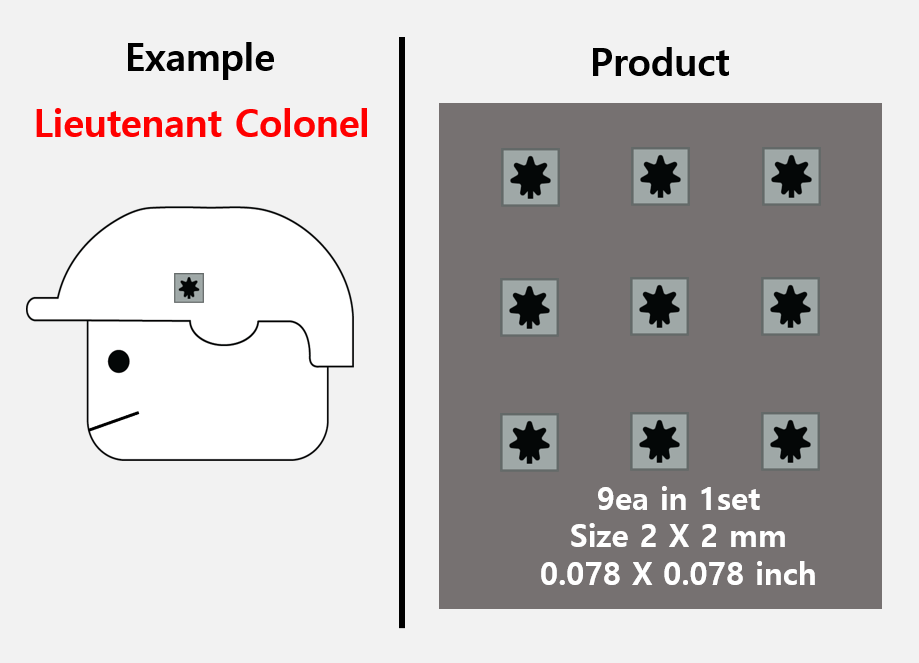 (2mm) ACU Rank insignia stickers