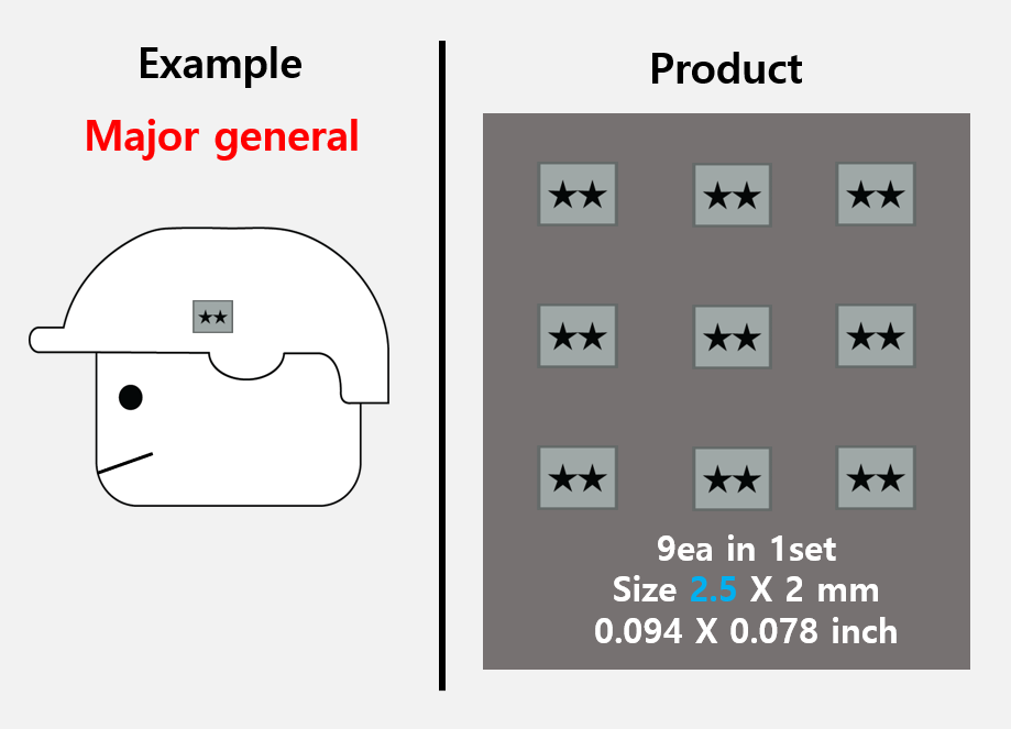 (2mm) ACU Rank insignia stickers