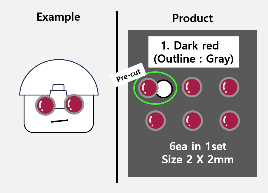 (2mm) Dark Red sticker / Night Vision lens