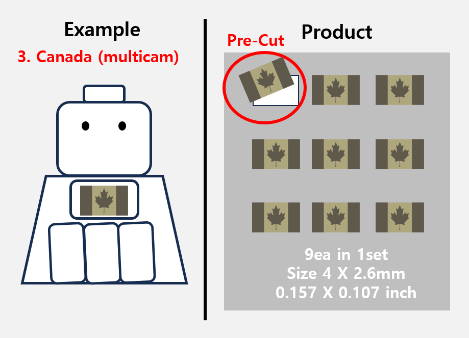 (4 mm) Canada flag Camo sticker