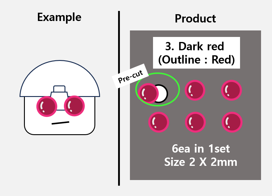 (2mm) Dark Red sticker / Night Vision lens