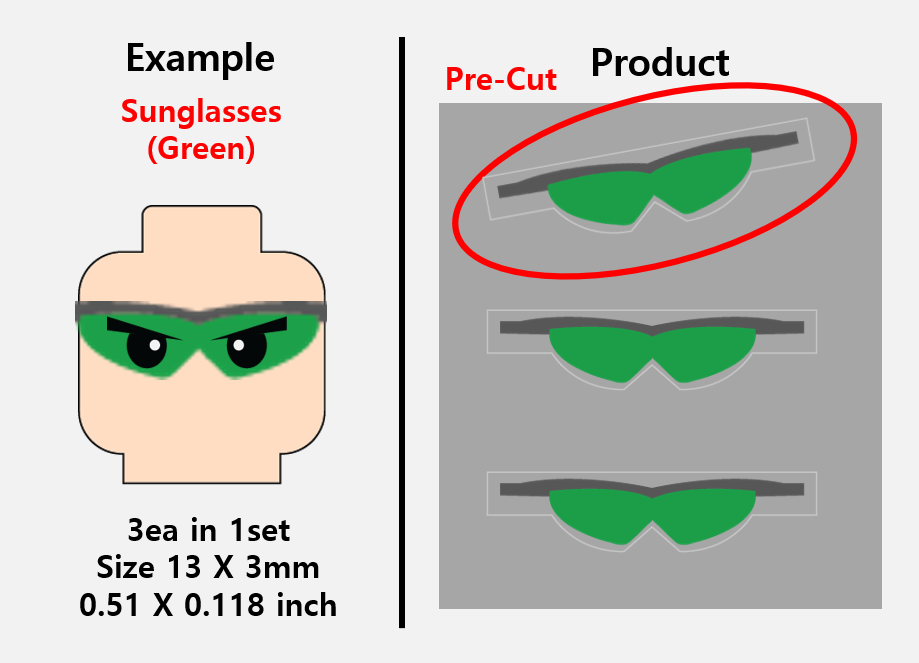 Sunglasses Stickers / custom face decal lego head zimypik