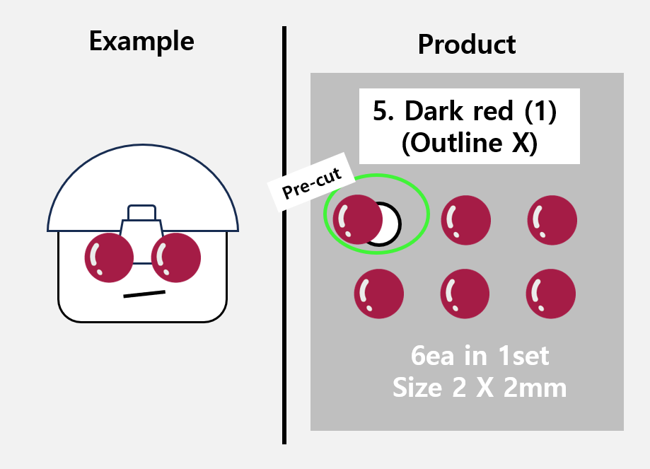 (2mm) Dark Red sticker / Night Vision lens