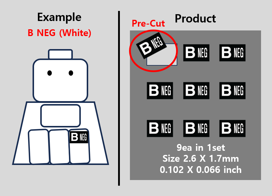 (C 2.6 mm) Micro Blood rectangular (white) Patch sticker