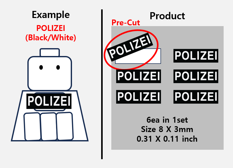 (B 8mm) Police patch stickers / Polizei UK german