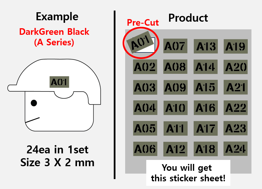 (3mm) Callsign Bold 24 Tag patch stickers
