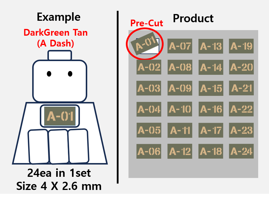 (4mm) Callsign Bold 24 Tag patch stickers