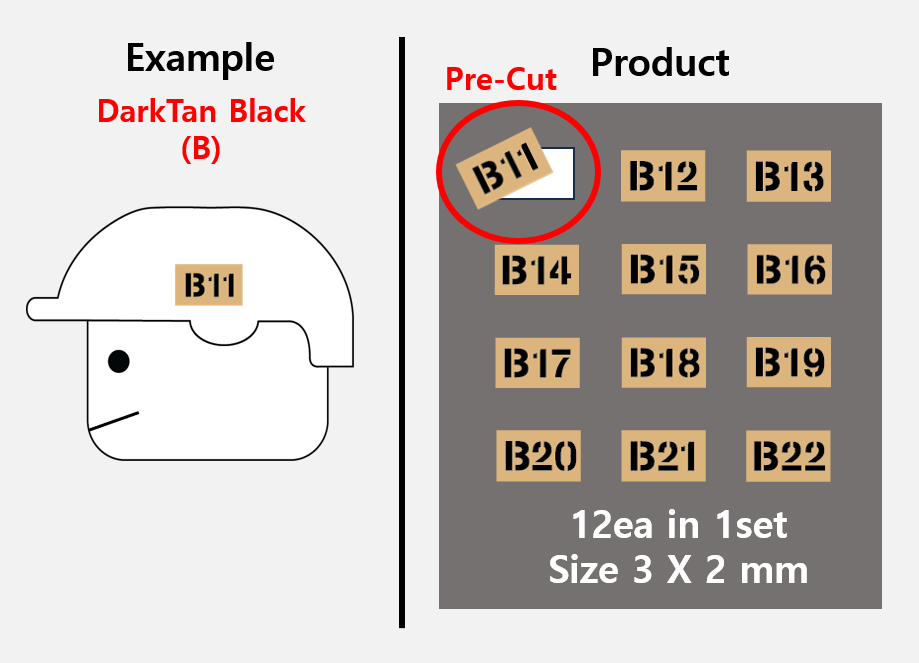 (3mm) Callsign Bold 12 Tag patch stickers
