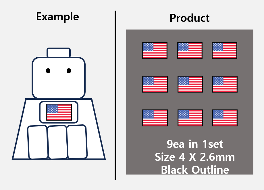 (5mm) US camo Flag stickers
