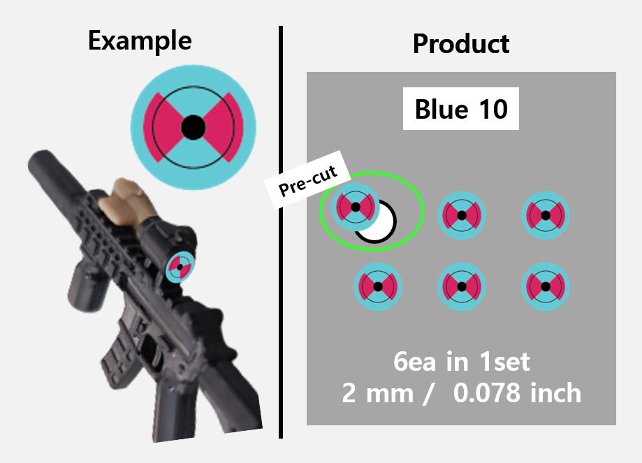 (2mm) Blue Scope sticker / Rifle lens