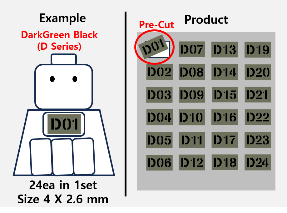 (4mm) Callsign Bold 24 Tag patch stickers