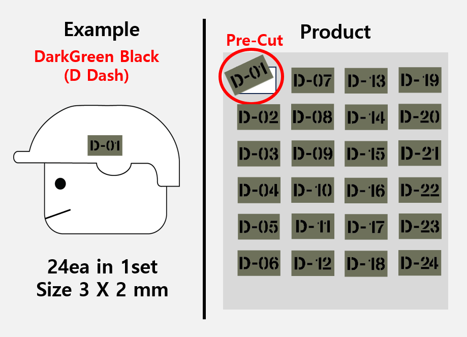 (3mm) Callsign Bold 24 Tag patch stickers