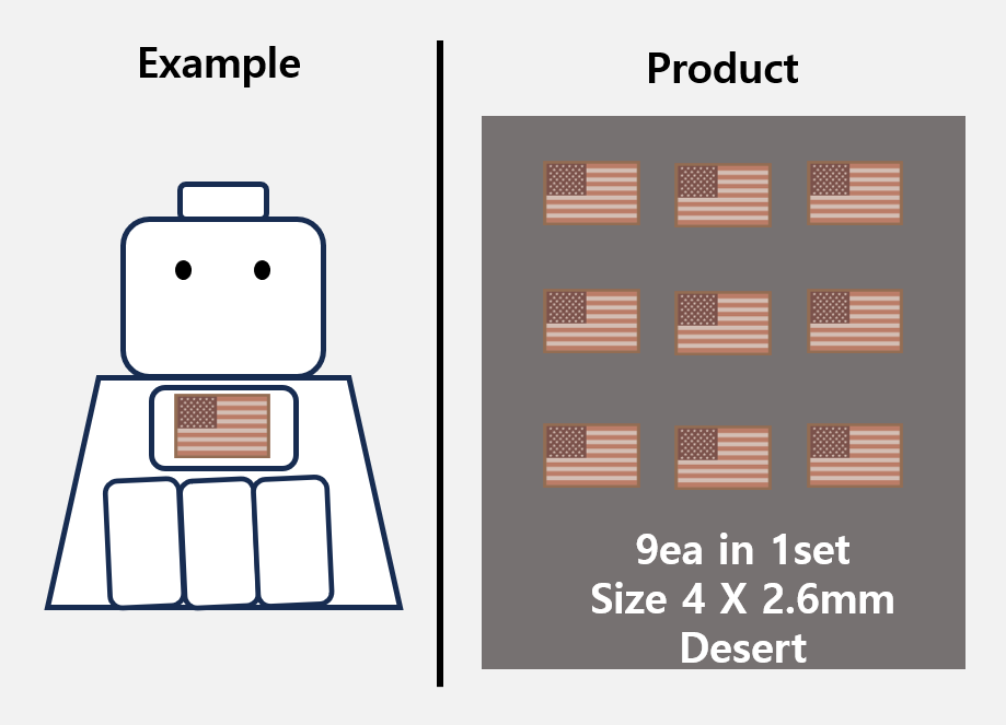 (5mm) US camo Flag stickers