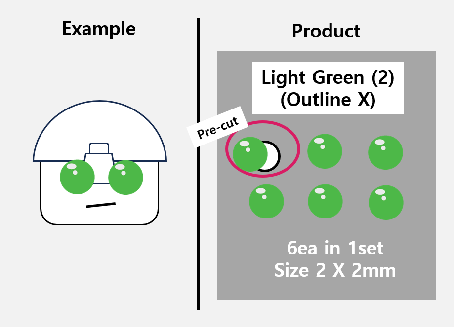 (2mm) Light Green sticker / Night Vision lens
