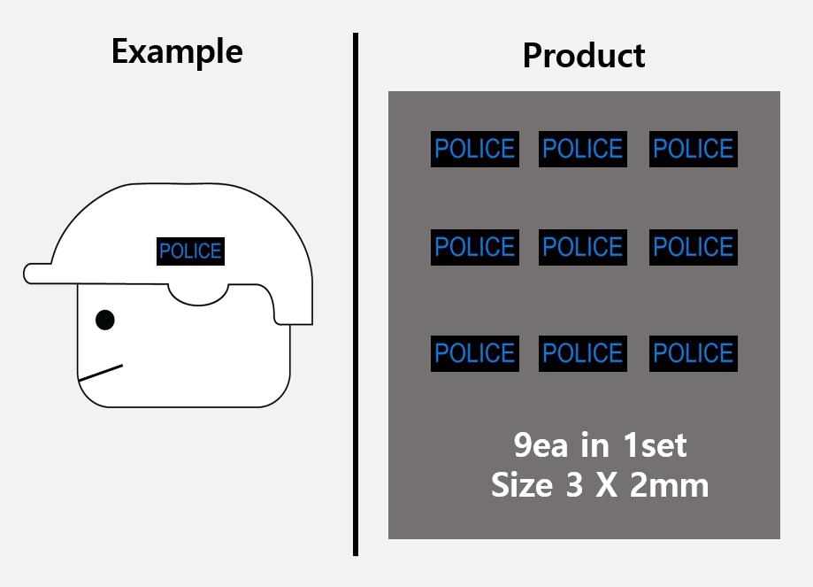 (B 3mm) Police Swat patch stickers