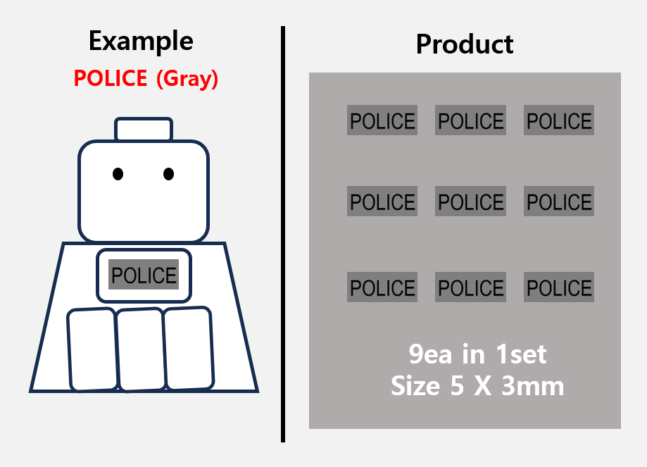 (B 4mm) Police Swat patch stickers