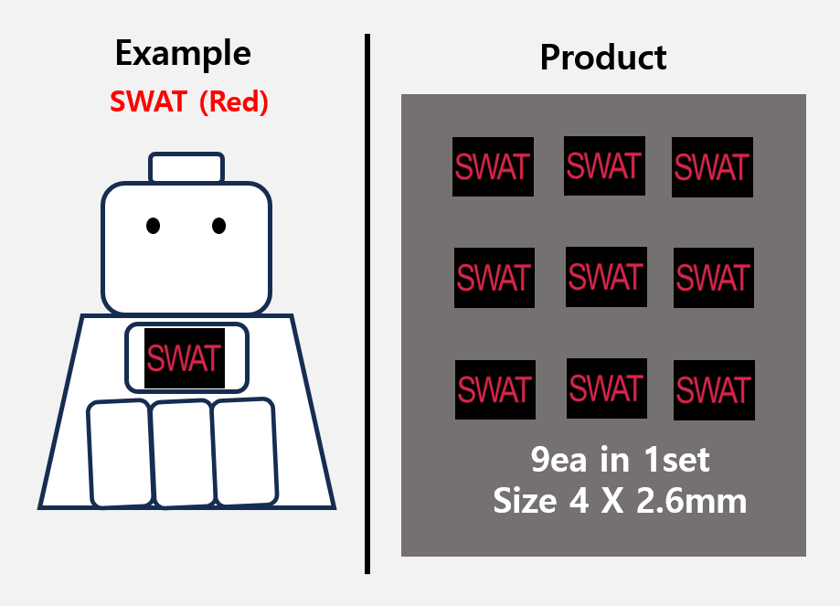 (B 4mm) Police Swat patch stickers