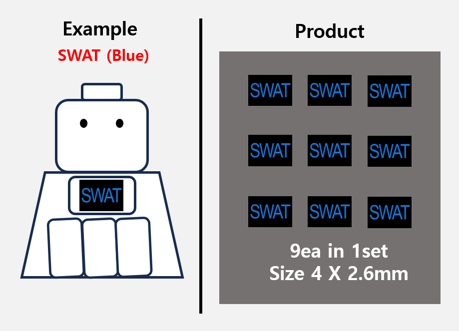 (B 4mm) Police Swat patch stickers