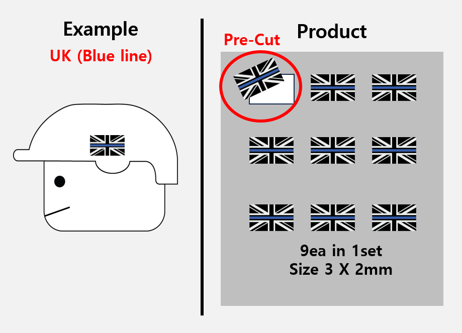 (PL 3mm) Police fireman flag stickers / US UK