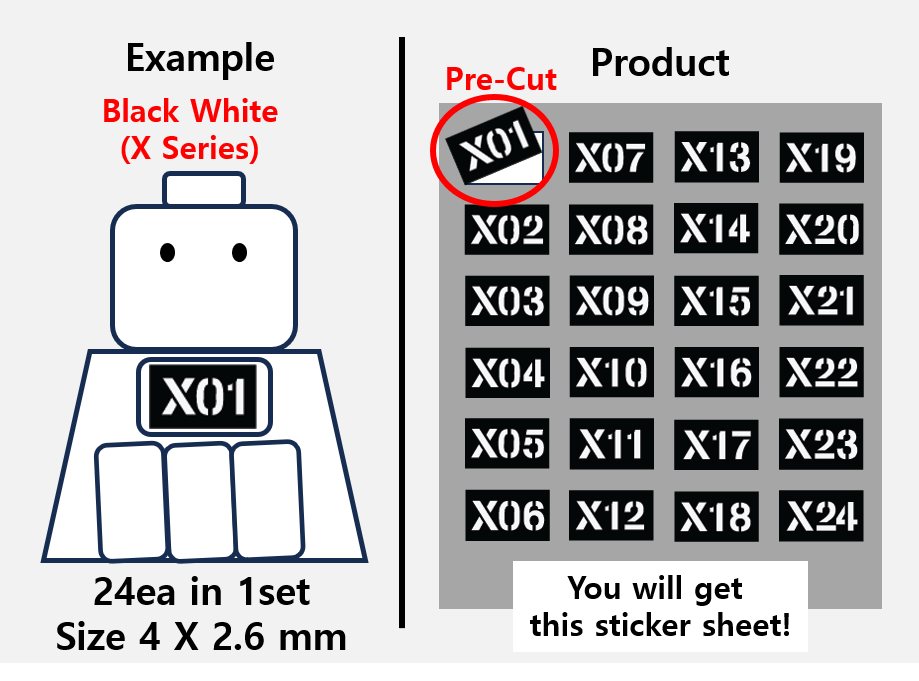 (4mm) Callsign Bold 24 Tag patch stickers