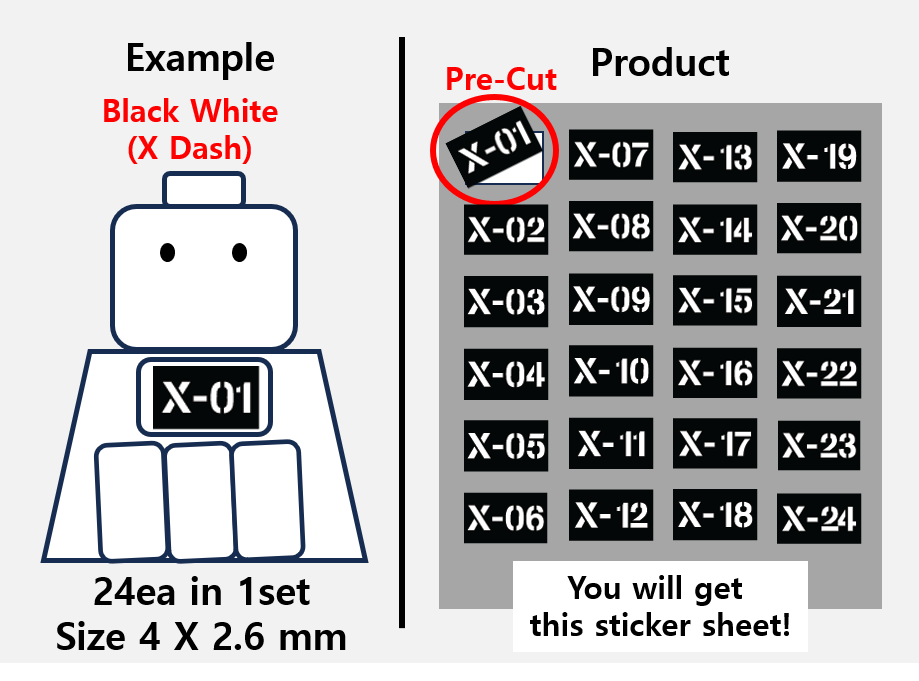 (4mm) Callsign Bold 24 Tag patch stickers