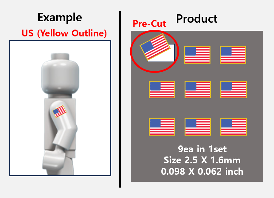 (2.5mm) US camo Flag stickers