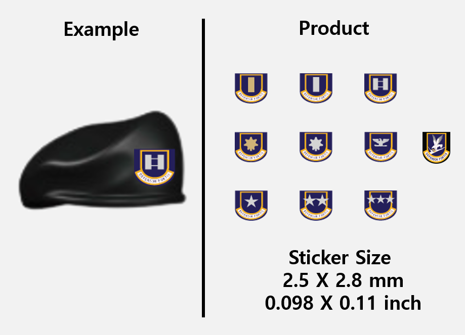 (2.5mm) US Air Forces Beret Rank stickers