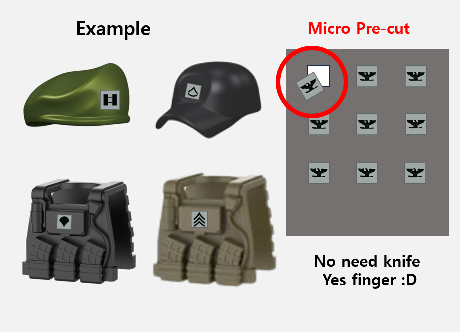 (2mm) ACU Rank insignia stickers