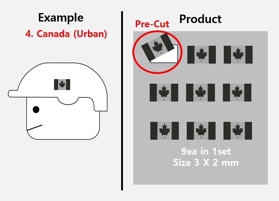 (3 mm) Canada flag Camo sticker
