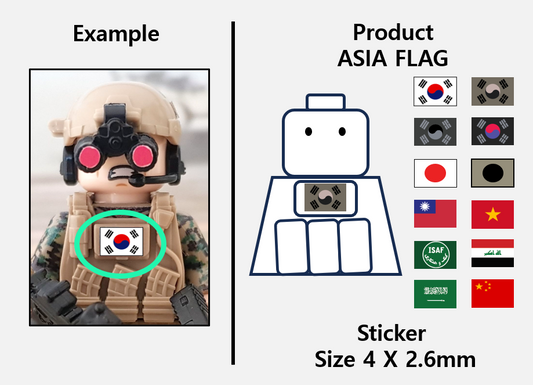 (4mm) Asia Flag stickers