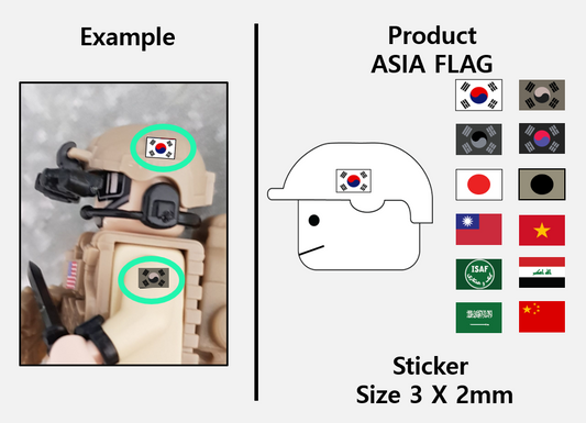 (3mm) Asia Flag stickers