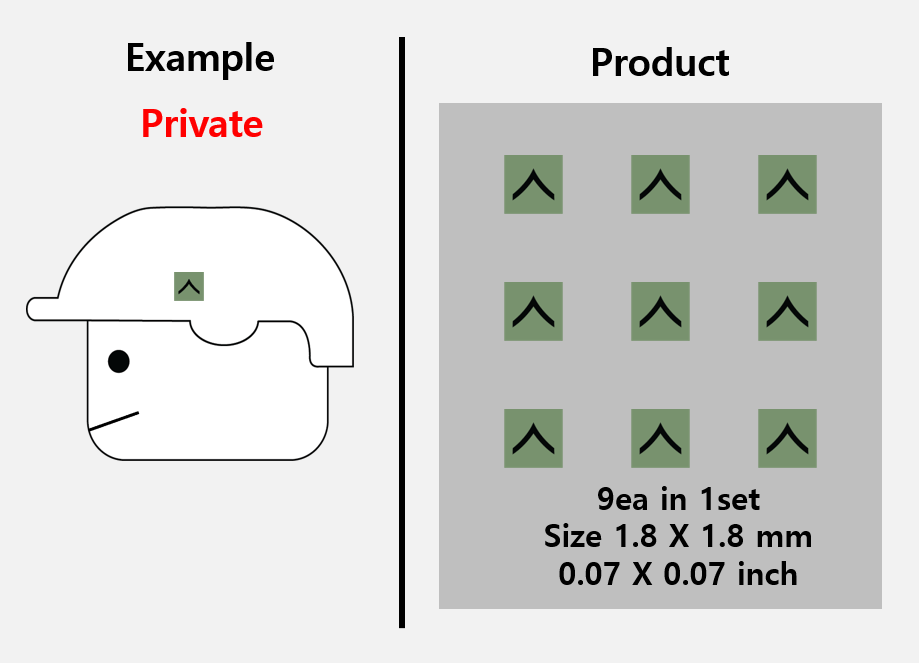 (1.8mm) OCP (green) Rank insignia stickers