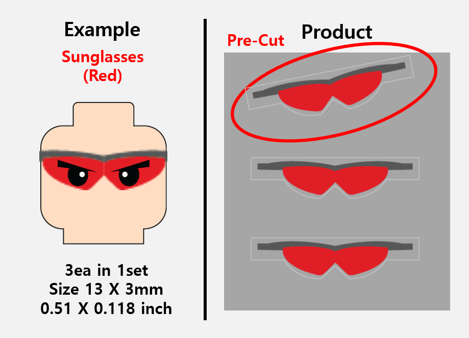 Sunglasses Stickers / custom face decal lego head zimypik