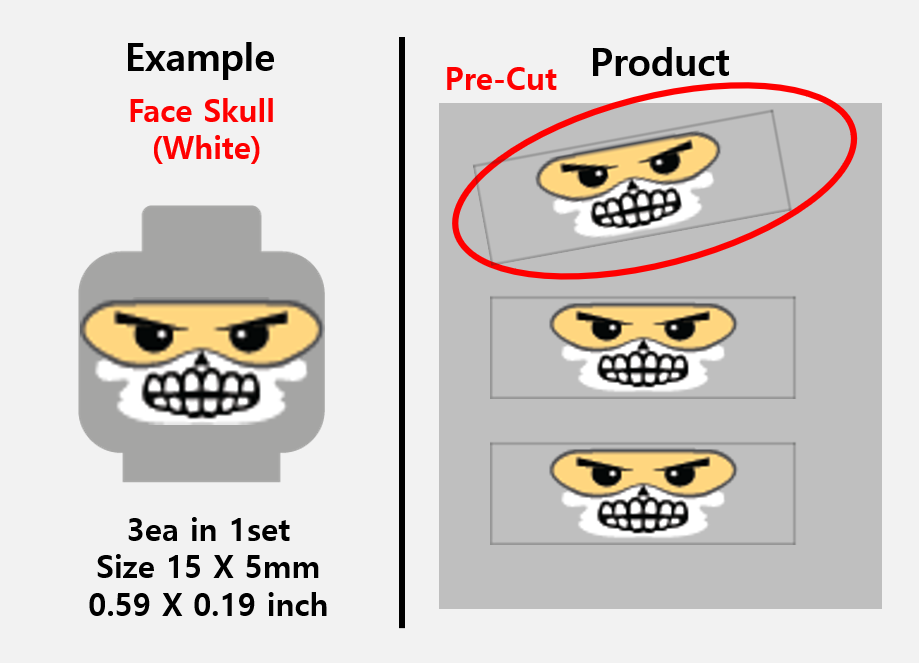 Skull Mask Stickers / lego face mouth teeth balaclava