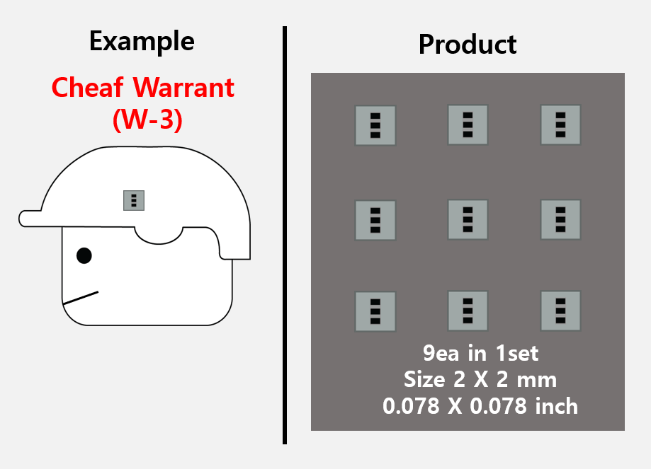 (2mm) ACU Rank insignia stickers