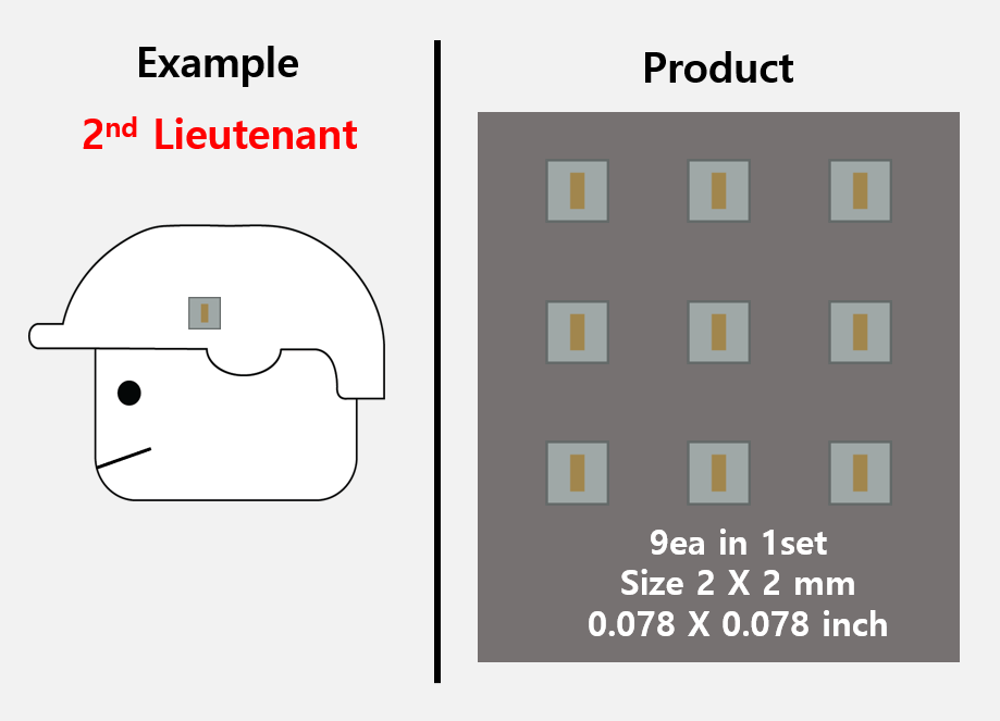 (2mm) ACU Rank insignia stickers