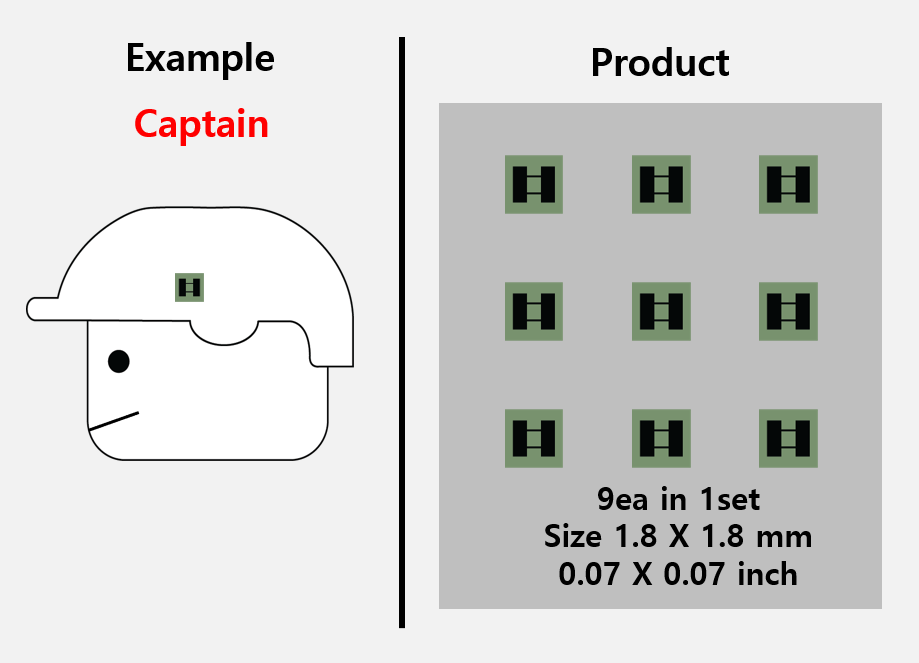 (1.8mm) OCP (green) Rank insignia stickers