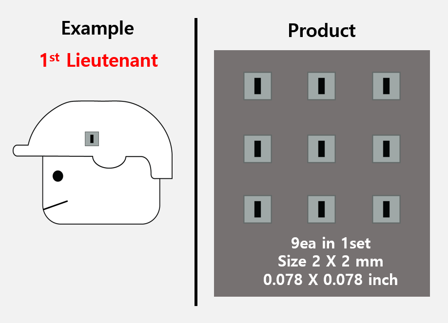 (2mm) ACU Rank insignia stickers