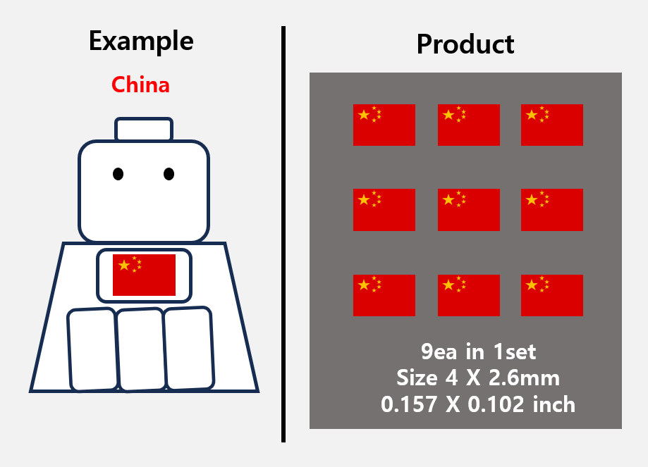 (4mm) Asia Flag stickers