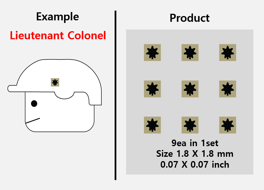 (1.8mm) Tan Rank insignia stickers