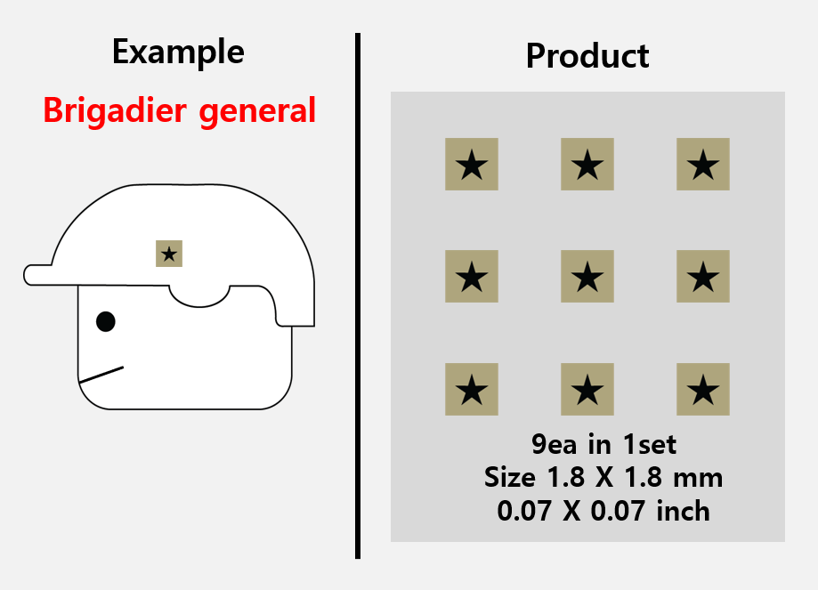 (1.8mm) Tan Rank insignia stickers