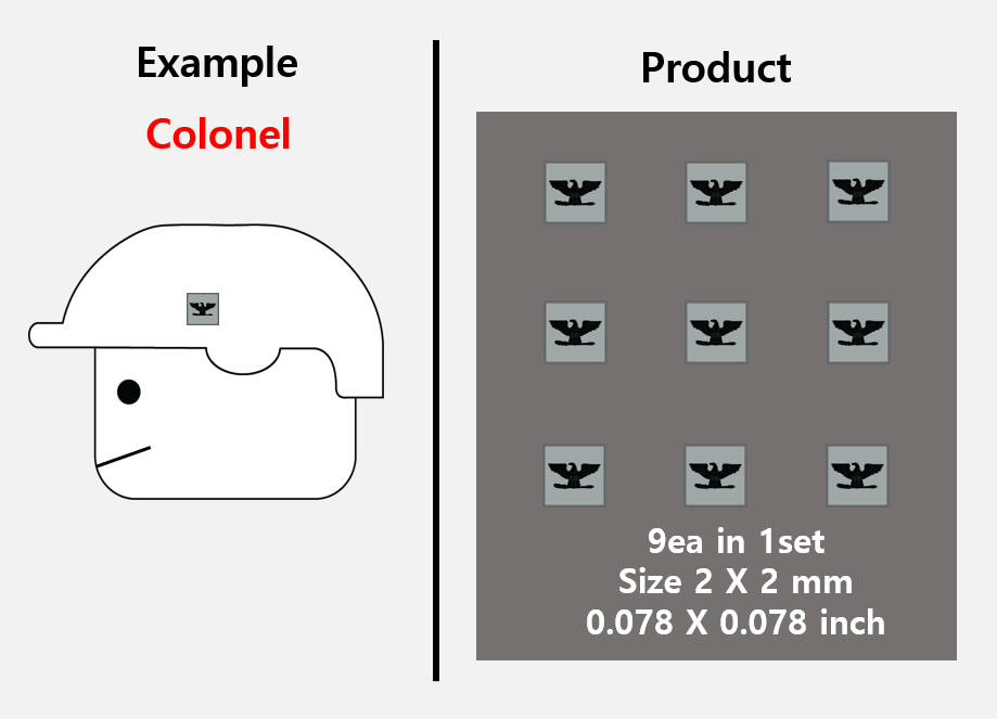 (2mm) ACU Rank insignia stickers