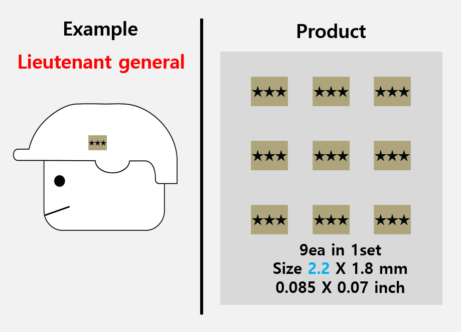 (1.8mm) Tan Rank insignia stickers