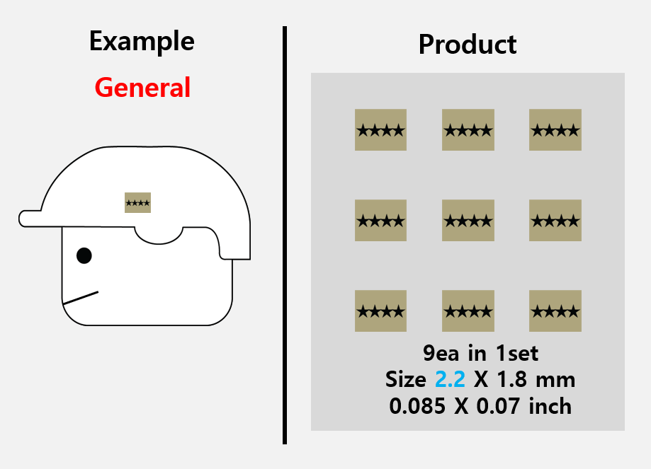 (1.8mm) Tan Rank insignia stickers