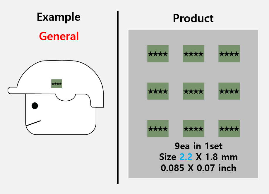 (1.8mm) OCP (green) Rank insignia stickers