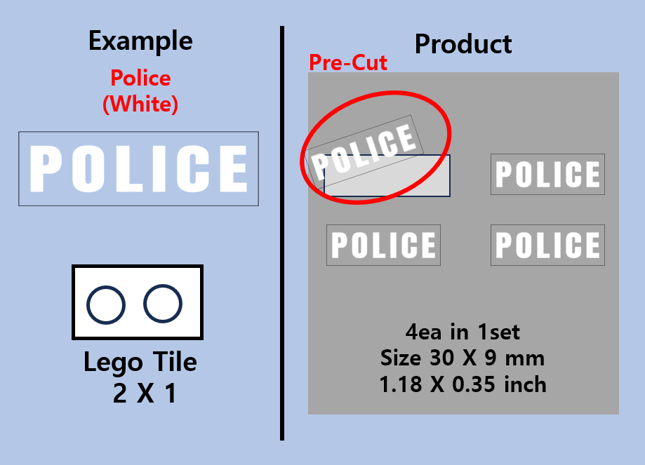 (30mm) Police SWAT Transparent sticker zimypik die cast car vehicle