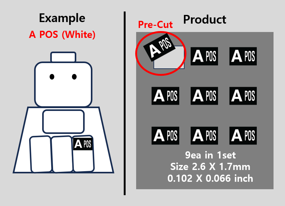 (C 2.6 mm) Micro Blood rectangular (white) Patch sticker