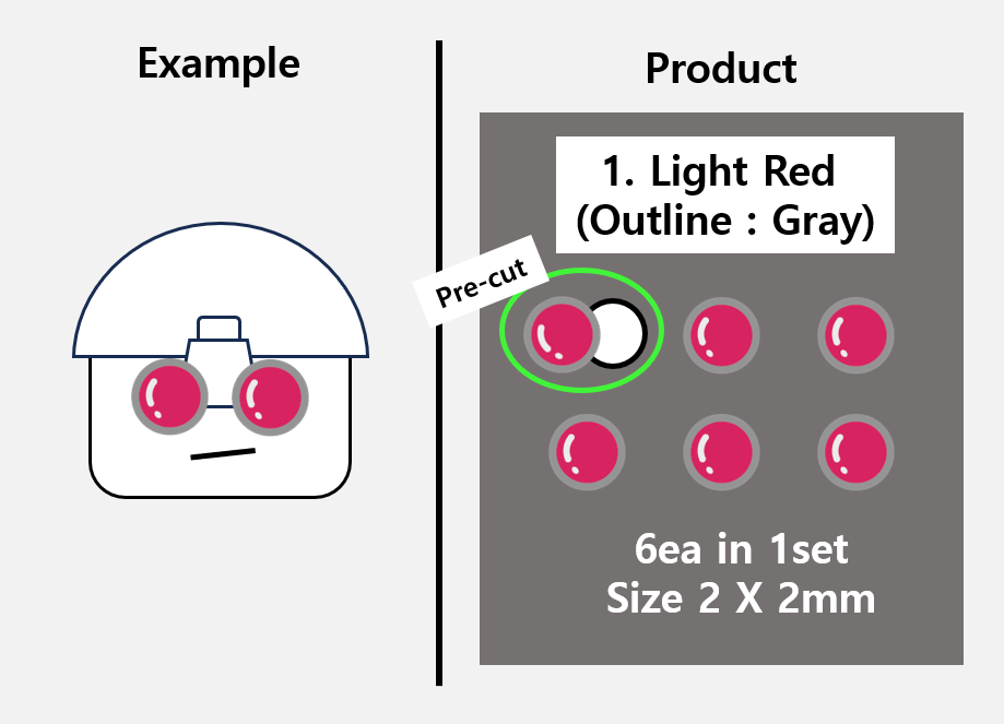 (2mm) Light Red sticker / Night Vision lens