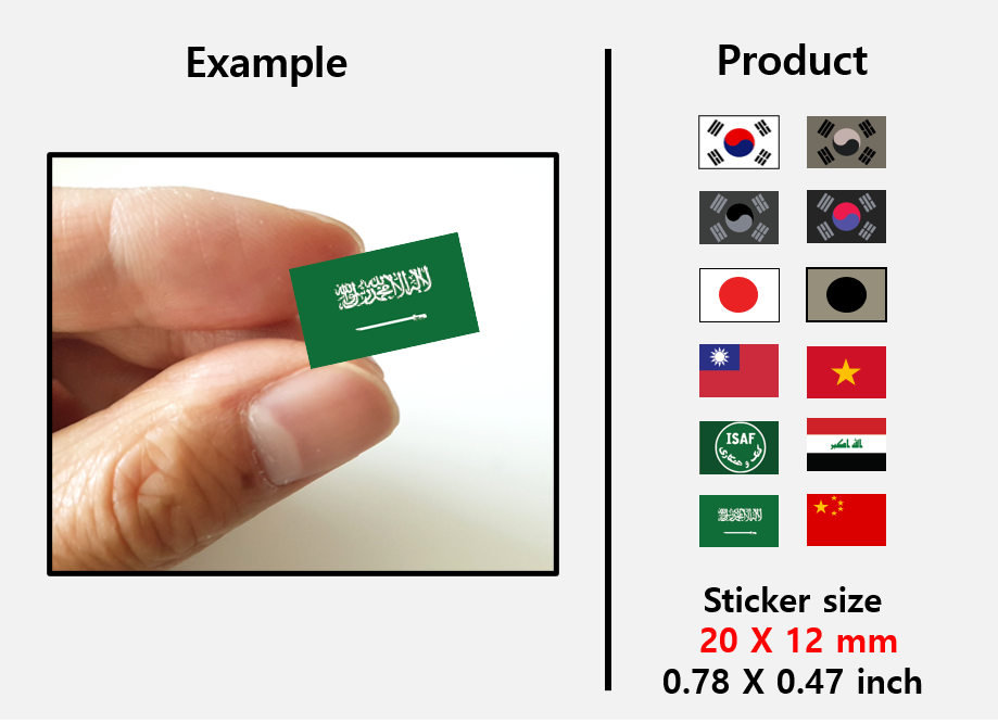 (20mm) Asia Flag stickers